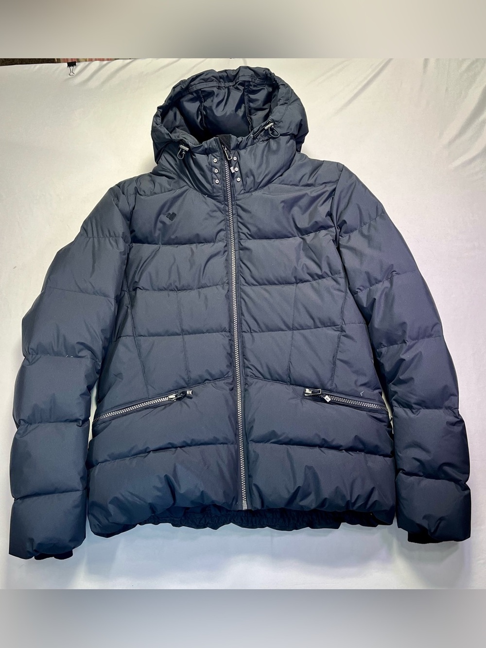 Obermeyer Women’s Black Quilted Down Puffer Ski Snow Jacket Coat Hood - Like New